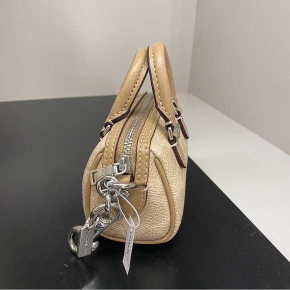 Coach Mini Rowan Satchel Bag Charm In Signature Canvas CX068 - Picture 2 of 9